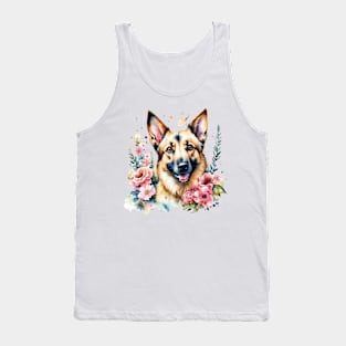 German Shepherd - Cute Watercolor Dog Tank Top